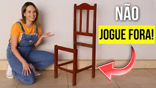 NÃO jogue fora CADEIRAS DE MADEIRA velhas! Faça isso e decore sua casa agora mesmo!