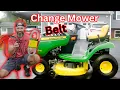 How to replace Blade mower belt on D110 John Deere