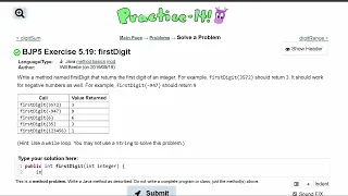 Java Practice It Exercise 5 19 firstDigit if else Boolean logic method basics return
