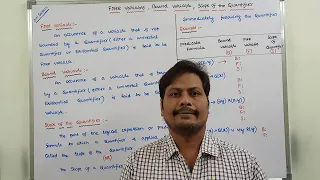 PART-1 FREE VARIABLE BOUND VARIABLE SCOPE OF A QUANTIFIER FREE VARIABLE AND BOUND VARIABLE