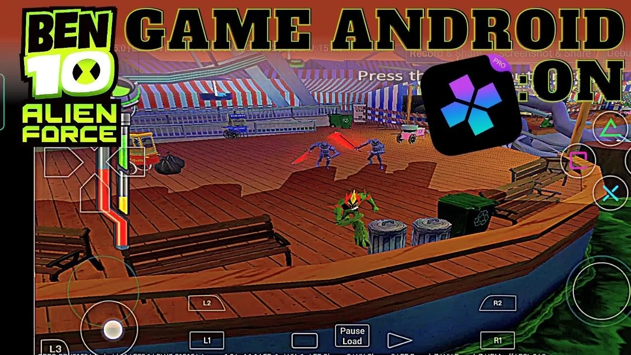 Ben 10 Alien Force - PS2Emulator Android Gameplay [Damon Ps2 PRO] - Ben 10 Alien Game APK Mobile