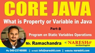 What is Property or Variable in Java Part 8 Core Java Tutorial Mr Ramachandra