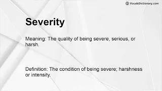 Severity Meaning