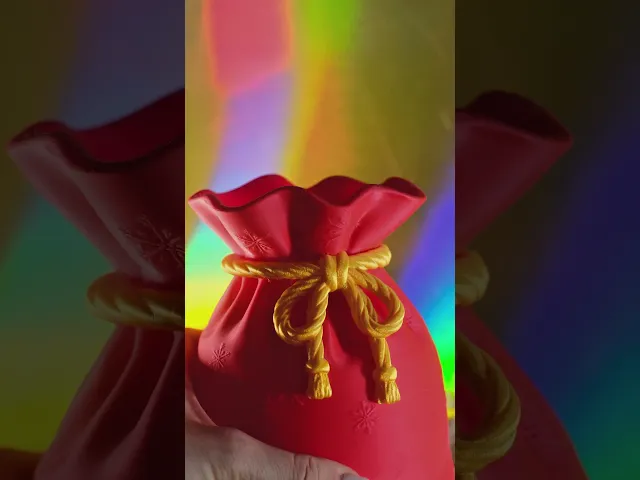 Christmas Gift Bag Vase – Red Holiday Sack Flower Vase video thumbnail
