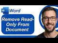 How To Remove Read-Only From A Microsoft Word Document Tutorial 2026 Guide