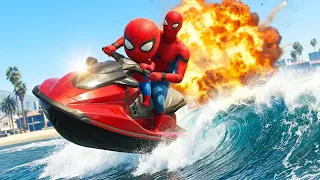 HOMEM-ARANHA E SEU IRMÃO FUGINDO DE JETSKI no GTA 5