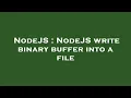 NodeJS NodeJS write binary buffer into a file