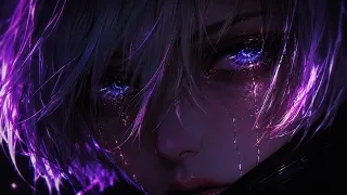 AI Generated Anime Crying Purple Sad Eyes Live Wallpaper 4K