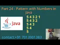 Pattern with Numbers in Java - Part 24