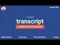 TRANSCRIPT - Meaning and Pronunciation