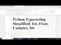 Python Class 6 Typecasting Explained Int Float Complex and Str Simplified