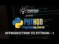 Python Programming - Introduction To Python Part 1