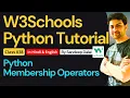 W3Schools W3Schools Python W3Schools Python Tutorial Class 038 Python Membership Operators