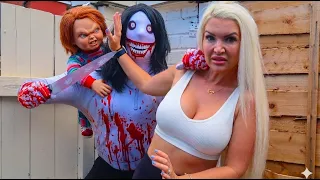Jeff The Killer And Chucky Chased ME In The Forest!!