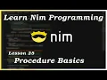 Procedures Part 1 - Nim Tutorial Part 25