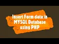 How to insert form data into MYSQL database using PHP PHP Lecture 15 How to do this