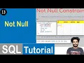 Not Null Constraint in SQL Constraints in SQL SQL Tutorial
