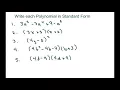 Write each Polynomial in Standard Form