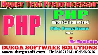 Web Devlopment Php Hyper Text Preprocessor File Functions Part - 2 by Manideep