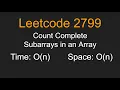 Count Complete Subarrays in an Array - Leetcode 2799
