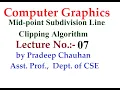 Mid Point Sub division Line Clipping Lecture 07