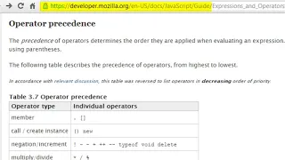 Operator Precedence Javascript In Ten Easy Steps