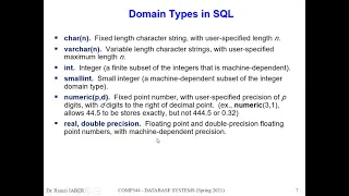 COMP344 Lecture 6 Intro to SQL Ch3