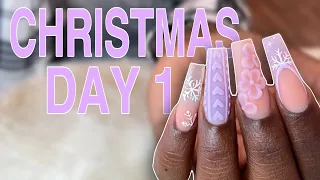 Lavender Christmas Nail Art | Acrylic Application Tutorial | Watch Me Work