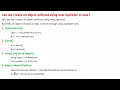 Can we create an object without using new operator in Java
