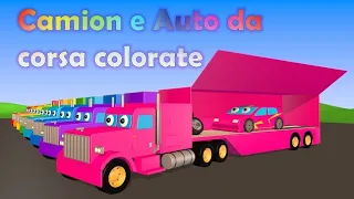 Camion e Auto da corsa colorate - AlexKidsTV