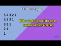 Number Pattern program in C Net Interview Point D K Gautam C Pattern Program