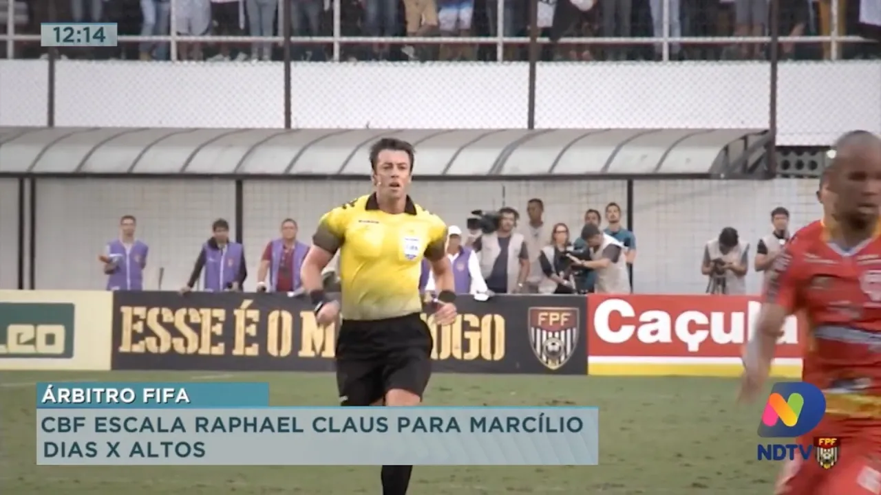 Árbitro FIFA CBF escala Rafael Claus para Marcílio Dias x Altos