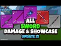 All Sword Damage and Showcase 600 Mastery Blox Fruits Update 21 Roblox