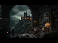 Download Lagu Moody Rainy Night with a Castle View 📖✨  Relaxing Fireplace, Rain Sounds \u0026 Cozy Ambience