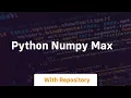 python numpy max
