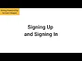 SKOG - Signing Up and Signing In
