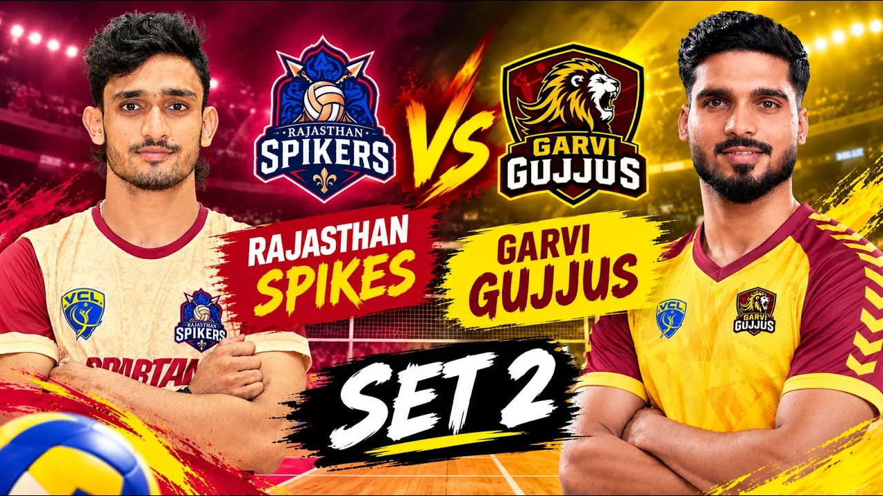 | SET 2 | Rajasthan Spikers VS Garvi Gujjus | Volleyball champion League |