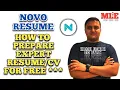 How to create an expert resume for free - Novoresume