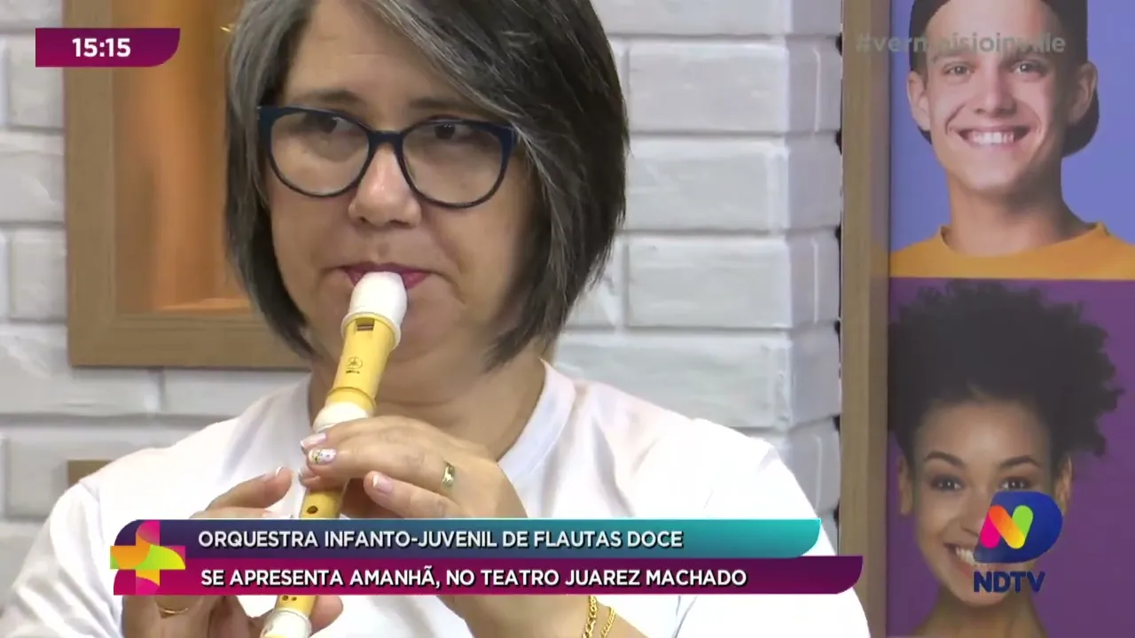 Orquestra infanto juvenil de flautas doce se apresenta amanhã, no teatro Juarez Machado