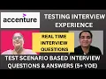 Accenture Testing Interview Experience Real Time Interview Questions and Answers