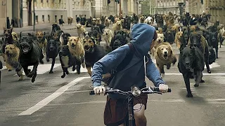 الكلاب تخرج للمدينة وتبدأ بقتل البشر والانتقام منهم بسبب معاملة البشر السيئة لهم White God 