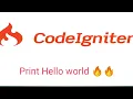 Print hello World on codeIgniter