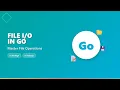 Go File Tutorial Read Write Files with os and io Packages