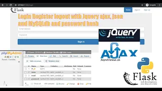 Python Flask MySQLdb Login Register logout with Jquery ajax json and and password hash