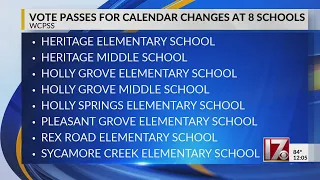 Wake County Public School System approves calendar changes at eight schools