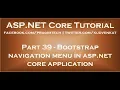 Bootstrap navigation menu in asp net core application