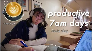 STUDY VLOG PRODUCTIVE 7AM Mornings Cafe Studying Medical Research What I Eat 