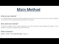 What is Java Main Method