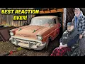 Grandfather s 1957 Chevy Bel Air CLEANED For the First Time in 52 Years Best Reaction EVER