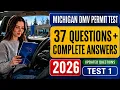 Pass First Try 2026 Michigan DMV Permit Test 1 37 Real SOS Questions Answers